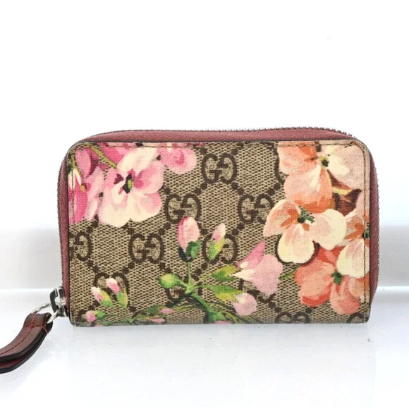Auth Gucci Blooms Pvc Leather Coin Case #198825G23B